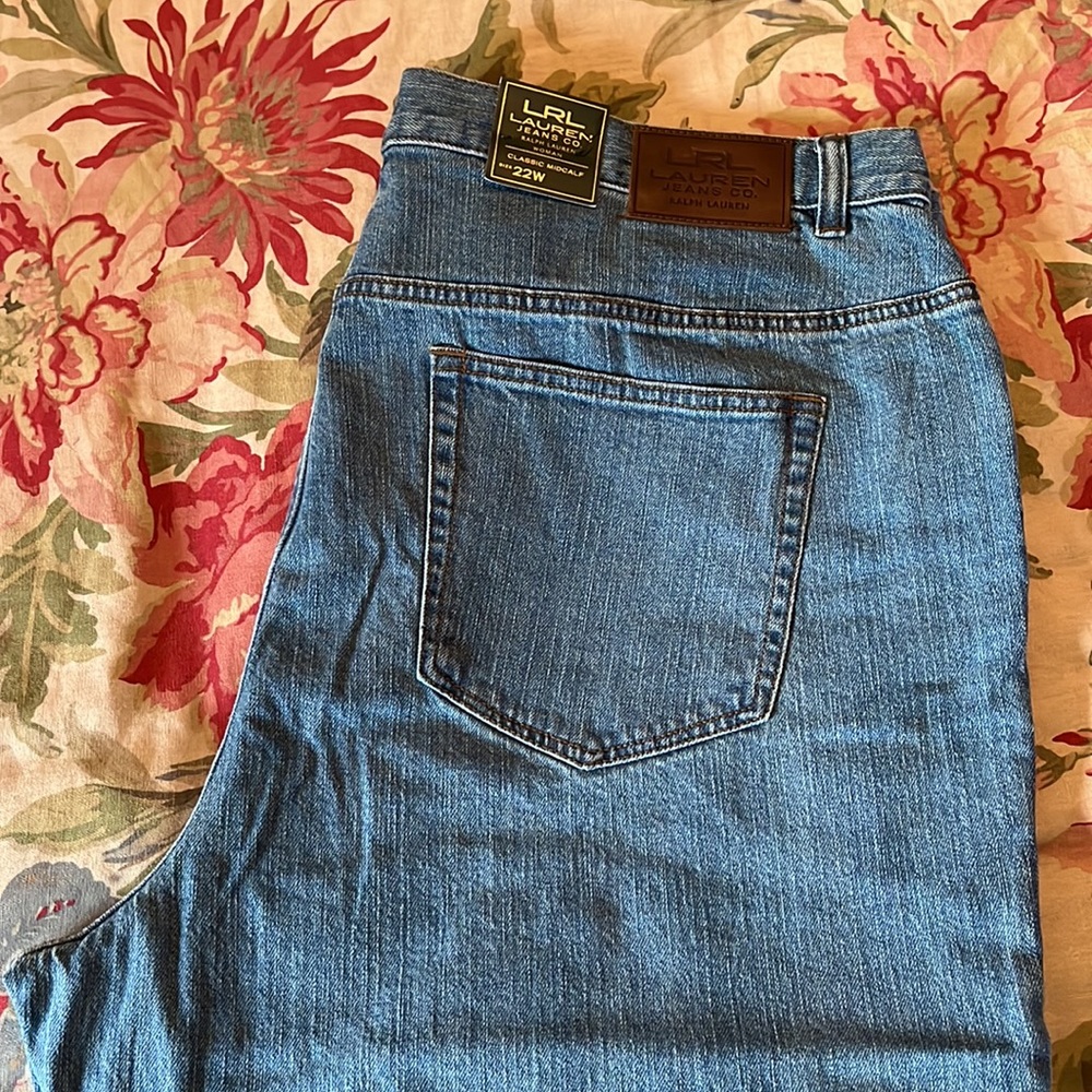 RALPH LAUREN Jeans Size 22W Classic MidCalf Jean Denim Classic America $124 NEW